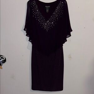 Frank Lyman Design Purple Sheath Dress with Flutter Sleeves